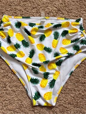 Pineapple High Waist Bikini Bottoms
